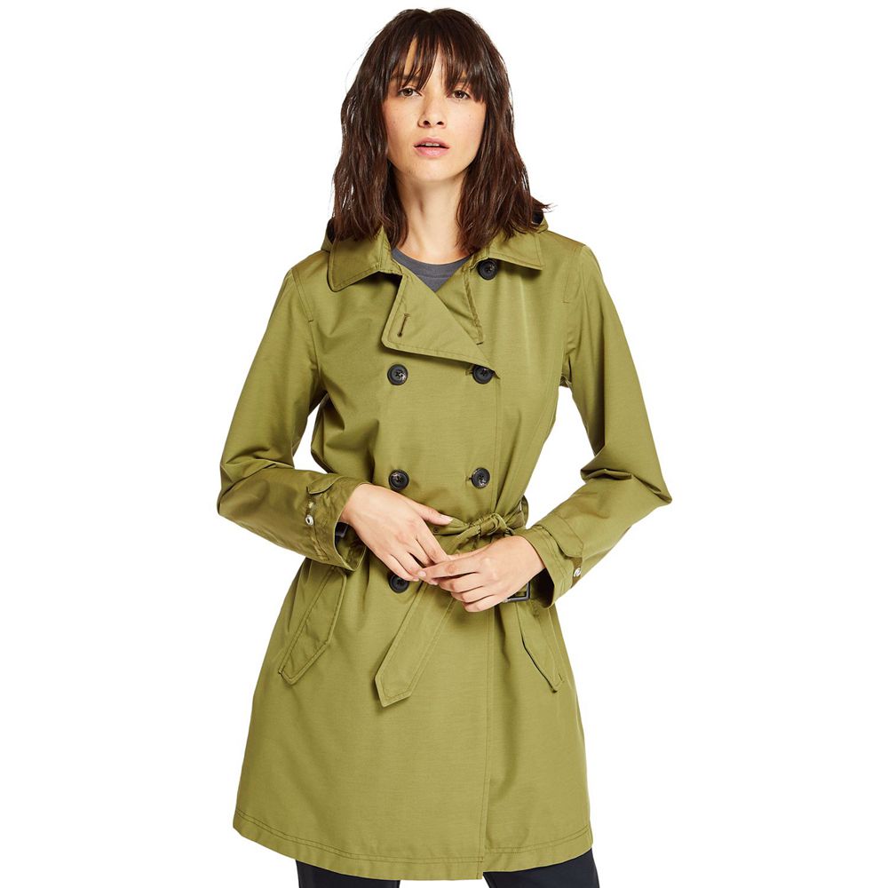 Abrigos Timberland Argentina Mujer - Classic Waterproof Trench - Verde Oliva - HCZJLV-512